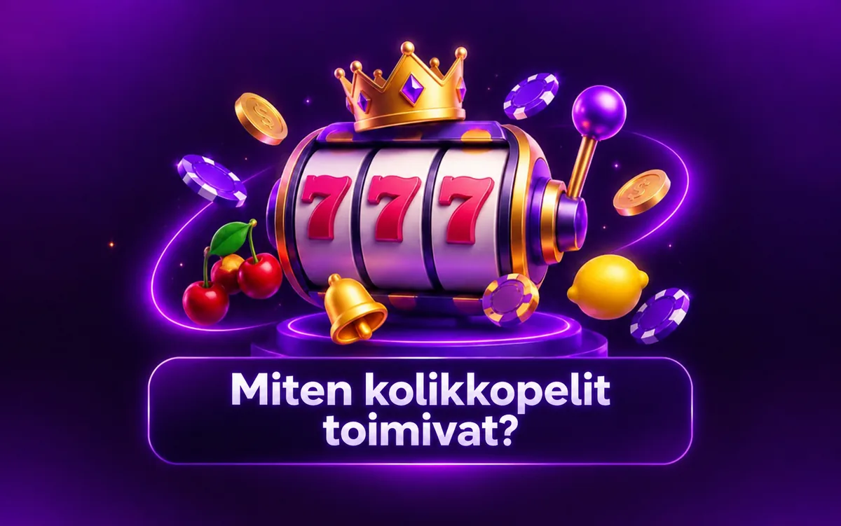 Kolikkopelin rullat 777-symboleilla, kirsikat ja pelimerkit
